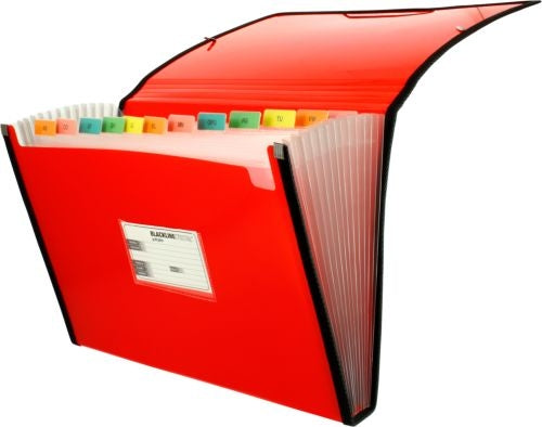Carpeta fuelle Fº rojo polipropileno 13 departamentos con ribete