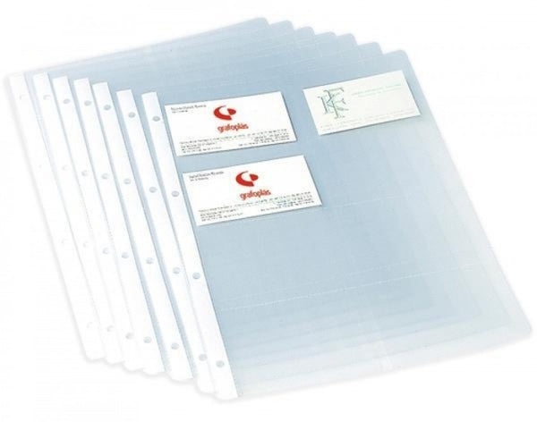 PAQ/10 FUNDAS A4 PORTATARJETAS 100X70MM