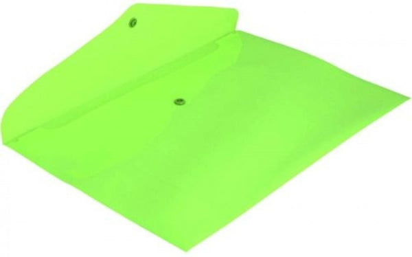 PAQ/12 CARPETA SOBRE Fº CIERRE BROCHE PP VERDE FLUOR GRAF