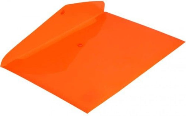 PAQ/12 CARPETA SOBRE Fº CIERRE BROCHE PP NARANJA FLUOR GRAF