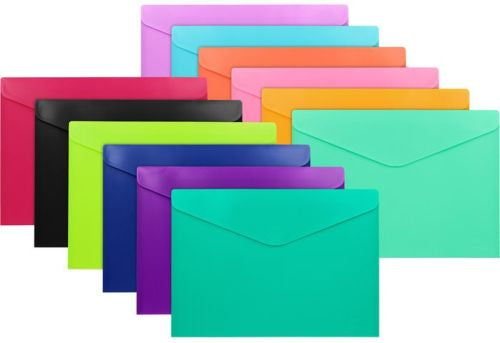 PACK/5 CARPETA SOBRE Fº CIERRE VELCRO PP OPACO CORAL