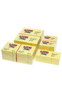 PACK 12 TACOS NOTAS ADHESIVAS 38X51MM FIXO AMARILLO