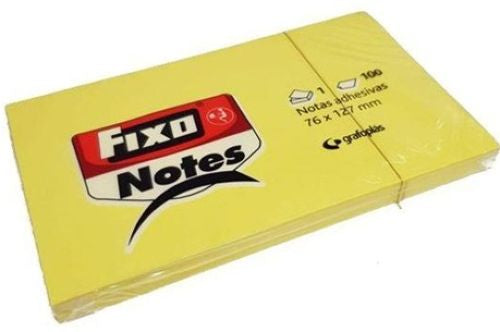 PACK 12 TACOS NOTAS ADHESIVAS 76X127MM FIXO AMARILLO