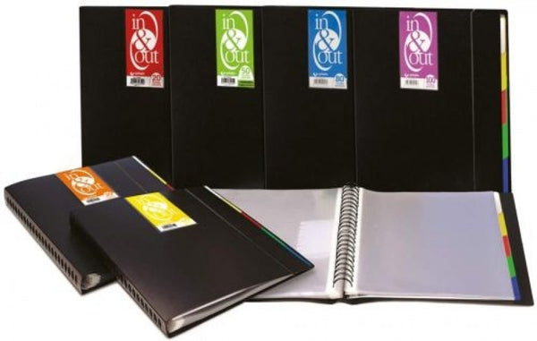Carpeta 50 fundas extraibles a4 'in &out' color negro grafoplas