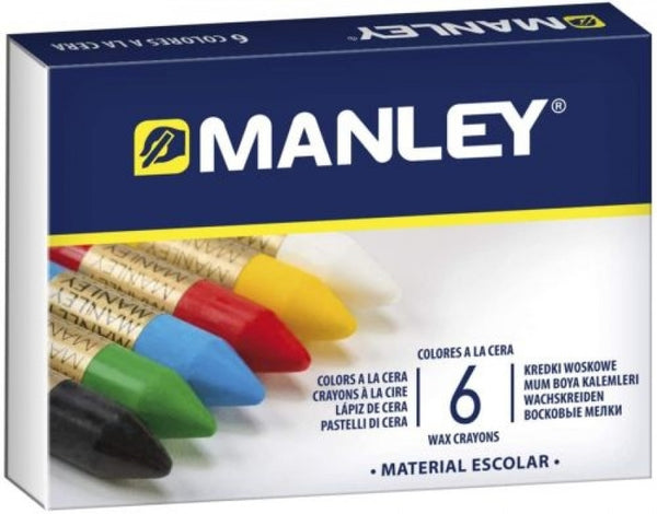 Estuche 6 ceras Manley blandas colores surtidos