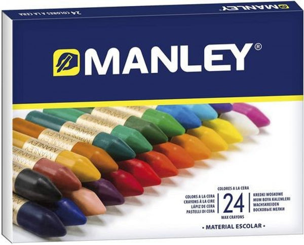 Estuche 24 ceras manley blandas colores surtidos