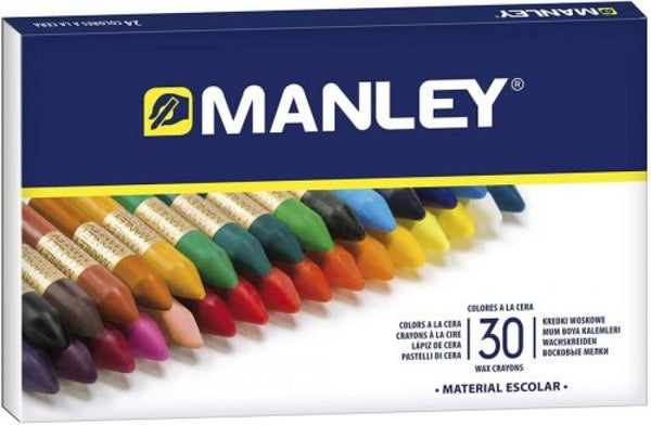 Estuche 30 ceras manley blandas colores surtidos