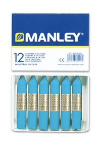 C/12 CERAS MANLEY UNICOLOR Nº17 AZUL CELESTE