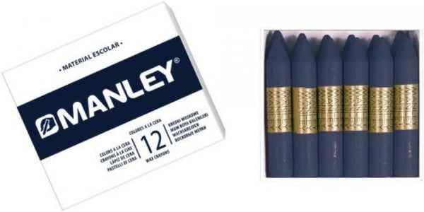 C/12 CERAS MANLEY UNICOLOR Nº19 AZUL PRUSIA