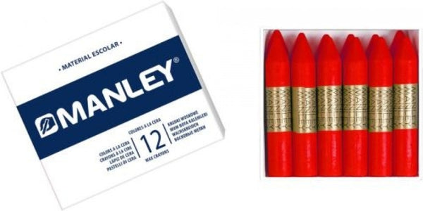 C/12 CERAS MANLEY UNICOLOR Nº35 ROJO CLASICO