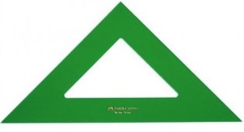 Escuadra serie tecnica 21cm metacrilato verde sin graduar
