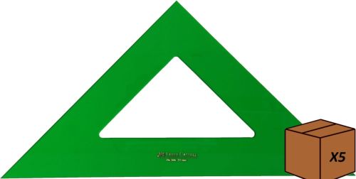 (pack 5U) escuadra serie tecnica 21cm metacrilato verde sin graduar