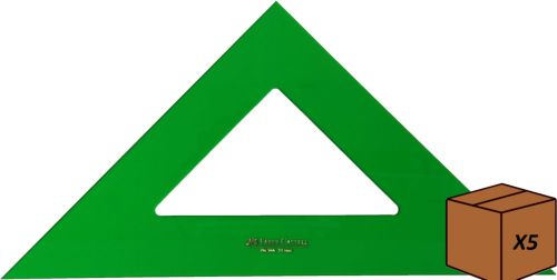 (pack 5u) escuadra serie tecnica 25cm metacrilato verde sin graduar