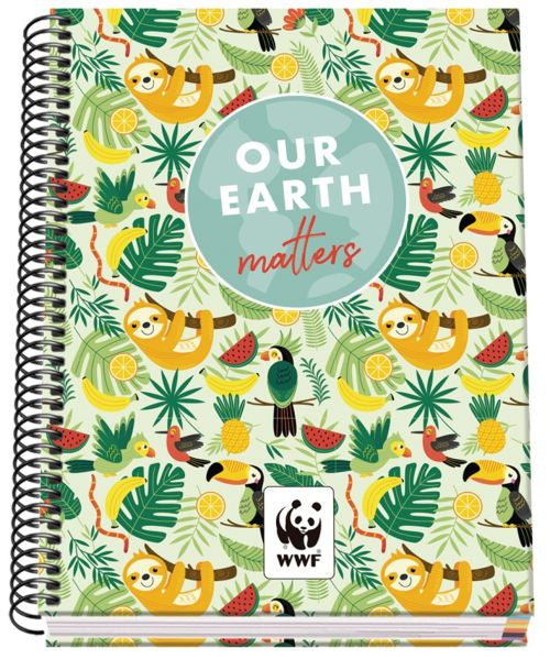 CUADERNO A5 100H 90G T.EXTRADURA CUAD 5X5 WWF TROPIC