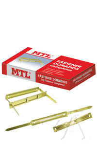 C/50 FASTENER COMPLETO DORADO MTL