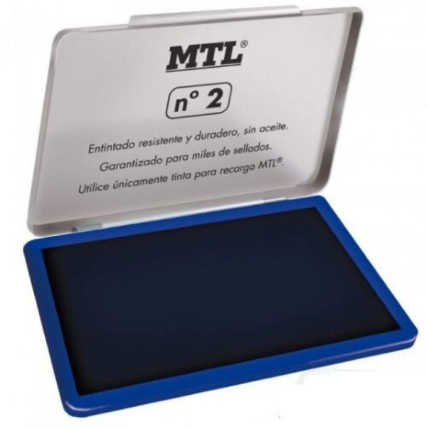 Tampon metalico nº2 azul almohadilla 109x70mm mtl