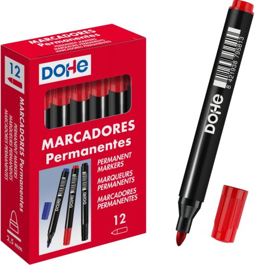 C/12 ROTULADORES DOHE ROJO PERMANENTE 2.0MM
