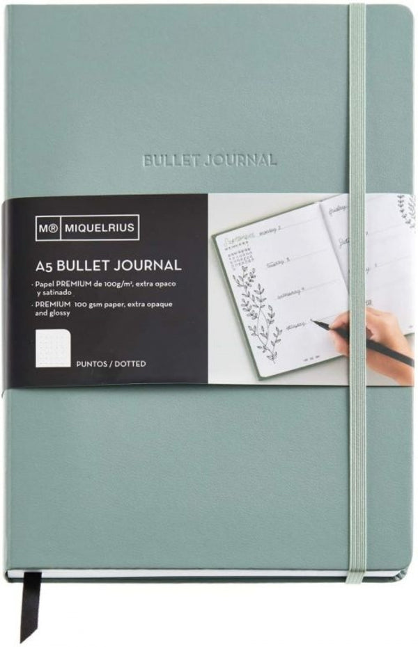 CUADERNO BULLET JOURNAL VERDE A5 96H 100G PAUTA DE PUNTOS