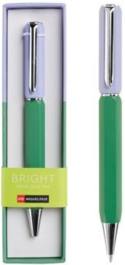 Bolígrafo metalico bright color malva/verde 0,5mm