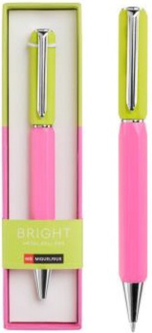 Bolígrafo metálico bright color amarillo/rosa 0,5mm