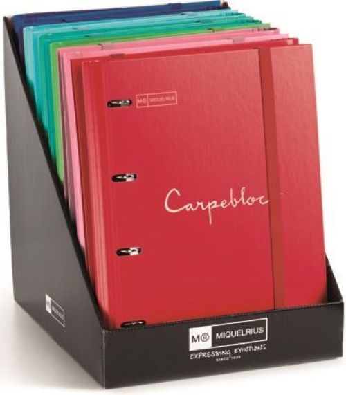 Exp 10 carpebloc a4 4 anillas 35mm con recambio 5 colores de greca serie emotions