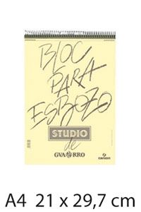 Bloc espiral de esbozo studio a4 100h 90g. grano fino microperforado