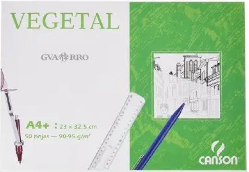 Bloc basik papel vegetal a4+ 50hojas 90g. encolado