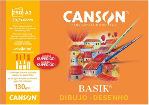 C/250 laminas dibujo basik liso a3 130g