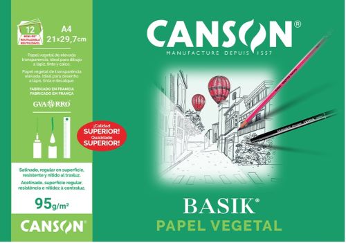 Bolsa minipack 12 hojas papel vegetal a4 95 g