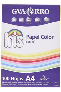 PAQUETE IRIS REPRO A4 100H 80G COLOR AMARILLO LIMON GUARRO