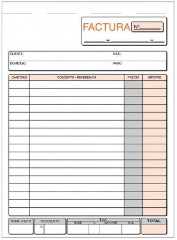 PAQ/10 TALONARIOS DE FACTURAS 1/4 NATURAL T-6 LOAN