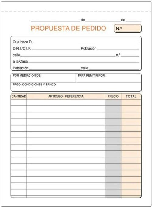 PAQ/10 TALONARIOS DE PEDIDOS 1/4 NATURAL DUPLICADO AUTOCOP.