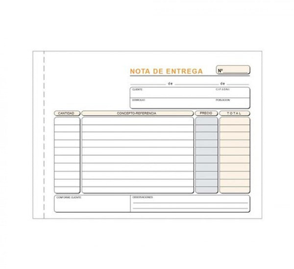 PAQ/5 TALONARIOS DE ENTREGAS 1/4 APAISADO TRIPLICADO AUTOCO