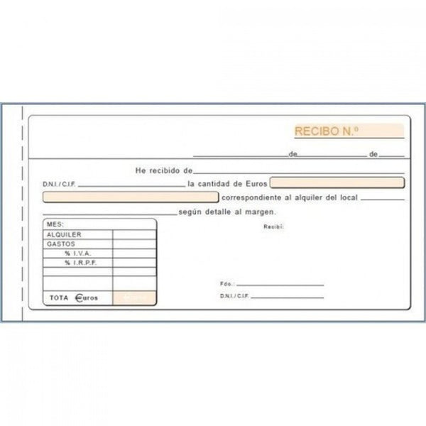 PAQ/10 TALONARIOS ALQUILER IVA DUPLICADO AUTOCOP. 1/3 FOLIO