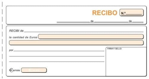PAQ/10 TALONARIOS DE RECIBOS 1/3 FOLIO 21X10,5 CM DUPL/AUTO