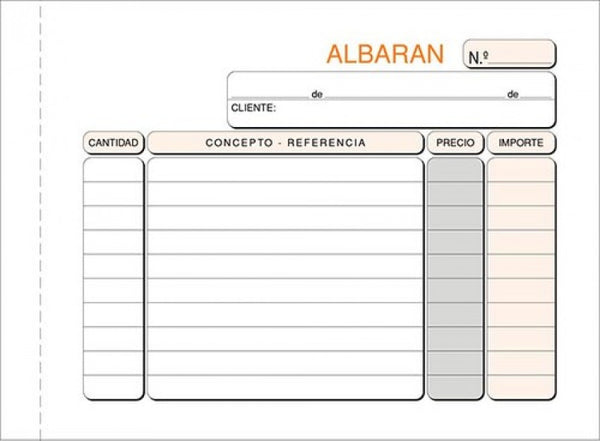 Paq/10 talonarios de albaranes 1/8 apaisado duplicado autocopiante