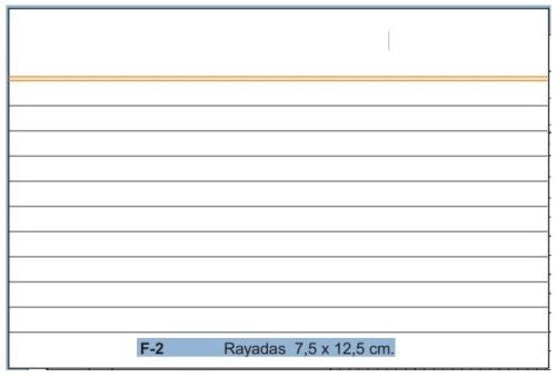 PAQ/100 FICHAS RAYADAS Nº2 7,5X12,5CM LOAN