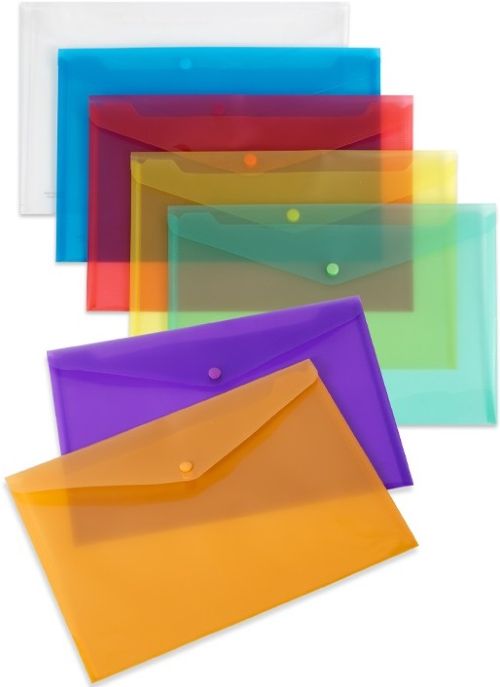 PAQ/10 CARPETA SOBRE Fº CIERRE BROCHE POLIPROPILENO AZUL