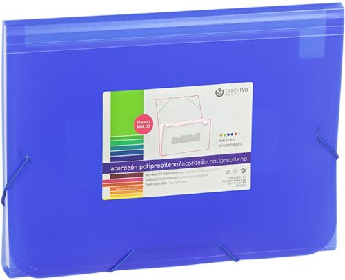 Carpeta fuelle fº 13 departamentos azul polipropíleno