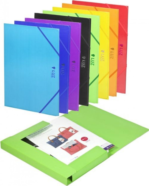 Paq/5 carpeta fº carton gomas y solapas naranja luz