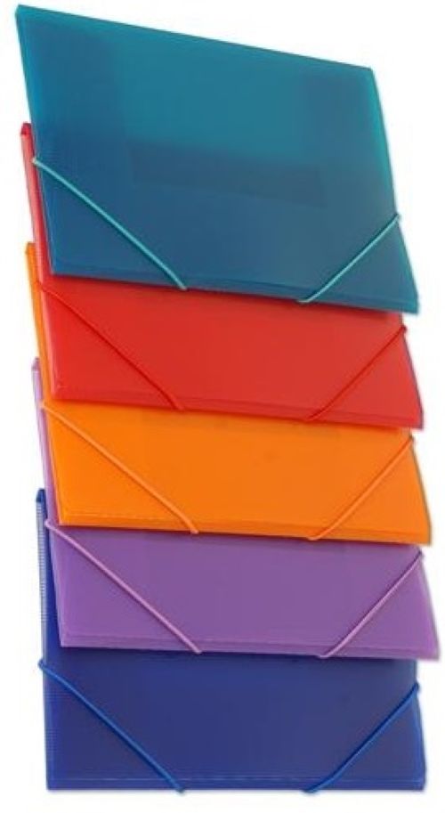 EXP 40 CARPETAS A5 GOMAS SOLAPAS PP TRANSLUCIDO SURTIDAS