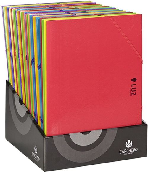 Exp 30 carpeta fº carton gomas y solapas serie luz colores surtidos