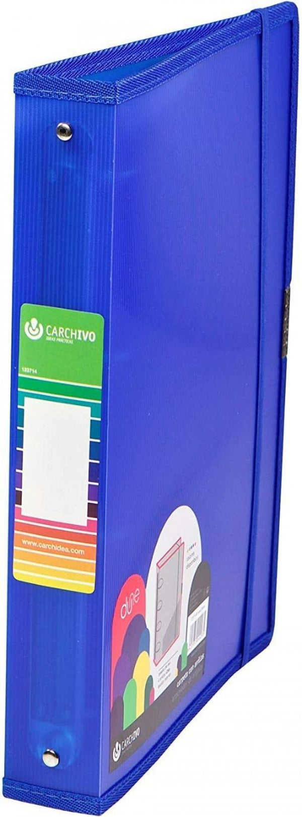 Carpeta a4+ 4 anillas 25mm polipropileno azul cierre con goma dune