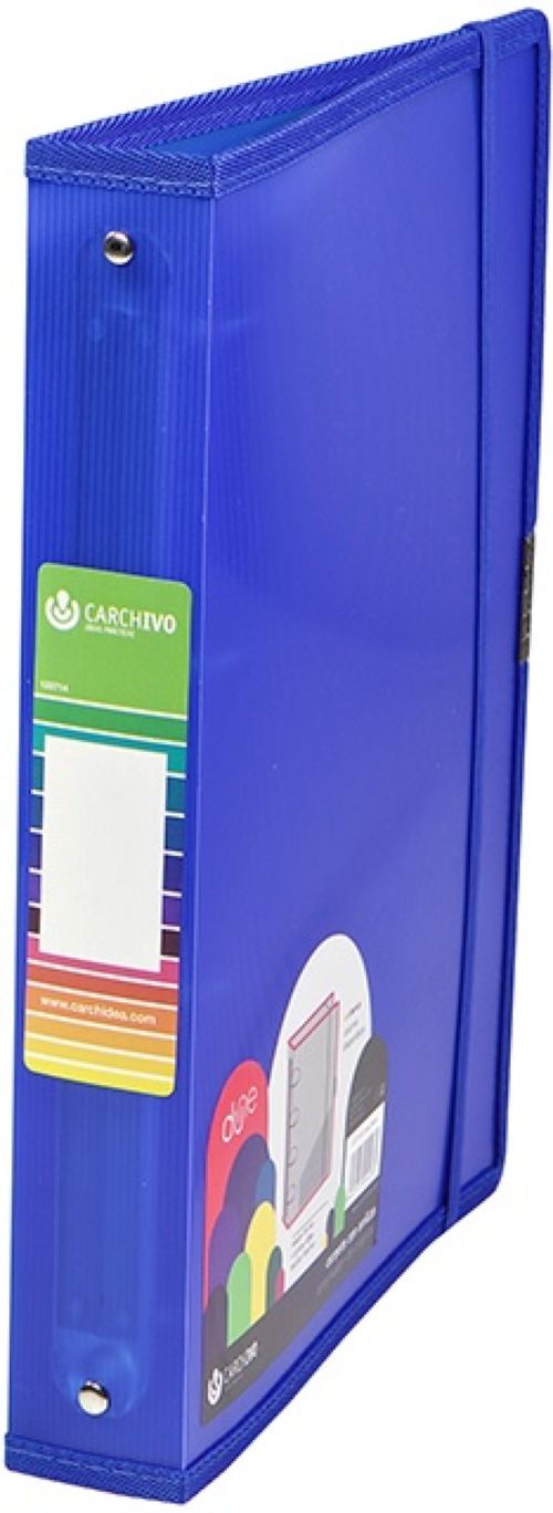 Carpeta a4+ 4 anillas 40mm polipropileno azul cierre con goma dune