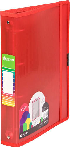Carpeta a4+ 4 anillas 40mm polipropileno rojo cierre con goma dune