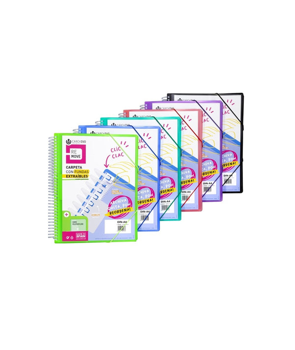 CARPETA 30 FUNDAS EXTRAIBLES A4 FUCSIA PORTADA CANGURO