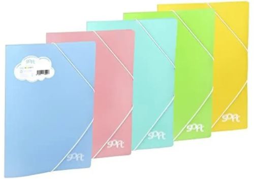 PAQ/5 CARPETAS PP GOMAS Y SOLAPAS AMARILLO SOFT