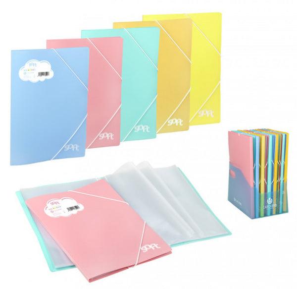 Exp 16 carpetas de fundas soldadas folio carchiplas soft colores pastel