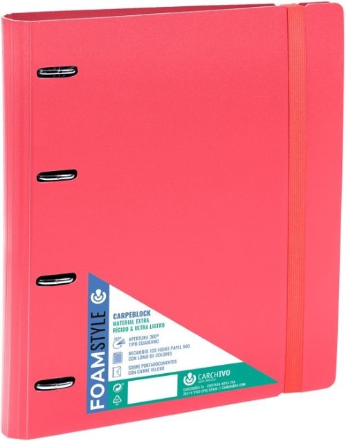 CARPEBLOCK FOAM STYLE ROJO A4+ 4 ANILLAS 35MM CON RECAMBIO