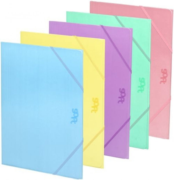 Exp 30 carpeta fº cartón gomas y solapas colores surtidos soft
